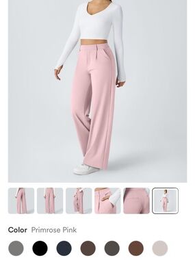 HALARA Primrose Pink Wide-Leg High-Rise Trousers